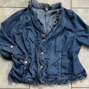 Denim chambray shirt jacket Lane Bryant 22